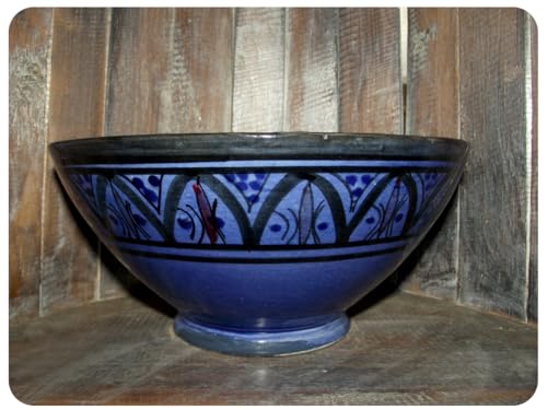 Simandra Orientalische marokkanische Keramikschale Keramik Müsli Obst Salat Schale Schüssel Deko mittel Color Blau von Simandra