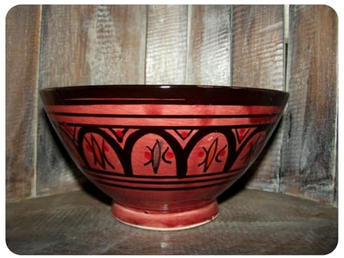 Simandra Orientalische marokkanische Keramikschale Keramik Müsli Obst Salat Schale Schüssel Deko mittel Color Rot von Simandra