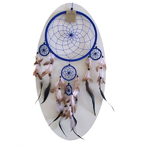 Simandra Original handgefertigter Traumfänger – hängender Dreamcatcher aus natürlichen Materialien handgefertigt ca. 58 cm lang, Durchmesser größter Ring 21 cm Simandra Original handgefertigter Traumfänger – hängender Dreamcatcher aus natürlichen Materialien handgefertigt ca. 58 cm lang, Durchmesser größter Ring 21 cm von Simandra