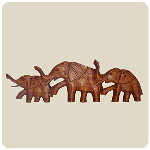 Simandra Wandmaske Elefant I Holzmaske aus Suar-Holz I afrikanische Schnitzerei I Handarbeit I Wanddekoration von Simandra