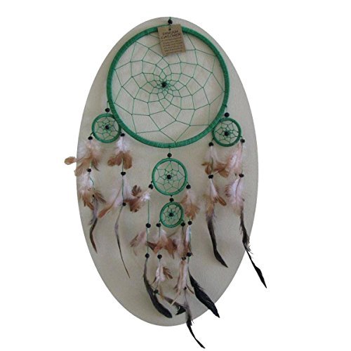Simandra Original handgefertigter Traumfänger – hängender Dreamcatcher aus natürlichen Materialien handgefertigt ca. 50 cm lang, Durchmesser größter Ring 16 cm von Simandra