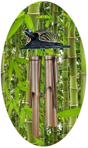 Windspiel Bambus Feng Shui Klangspiel Mobile Klangröhren Entspannung Garten Türglocke Schildkröte von Simandra
