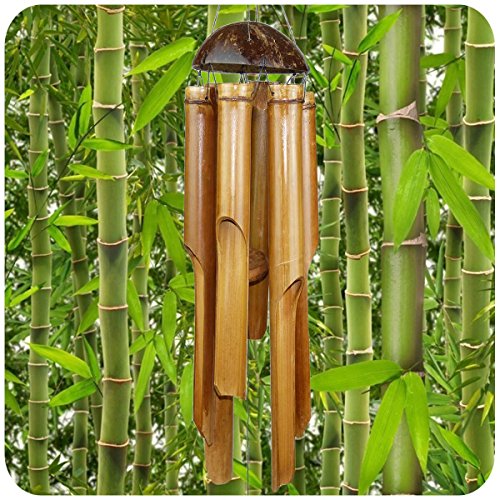 Windspiel Klangspiel Bambus Deko Mobile Klangröhren Klang-Spiel Entspannung Garten Türglocke Feng Shui 60 cm von Simandra