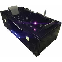 Whirlpoolbadewanne 180 x 90 cm Schwarz Chromotherapie - Hypnotic von Simba