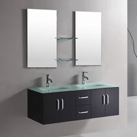 Simba - Badezimmer-Set 151 cm Schwarz Waschbecken inklusive - Ice von Simba