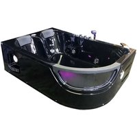 Whirlpoolbadewanne 180 x 120 cm Schwarz für 2 Personen - Pegaso von Simba