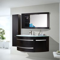 Badezimmer-Set 120 cm Schwarz mit Säule und Waschbecken - Black Ambassador von Simba