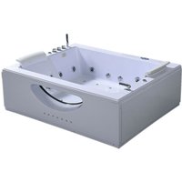 Simba - Whirlpoolbadewanne 178 x 147 cm weiß Doppelpumpe - Bali von Simba