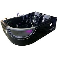 Whirlpoolbadewanne 180 x 120 cm Schwarz für 2 Personen - Orion von Simba