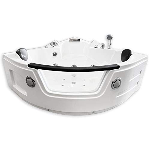 WHIRLPOOL BADEWANNE WHIRLPOOL RECHTECK 2 PERSONEN NEU SPA TUB HOT TUB Tenerife Full Düsen Sichtfenster, Wasserfall, 150 x 150 von Simba