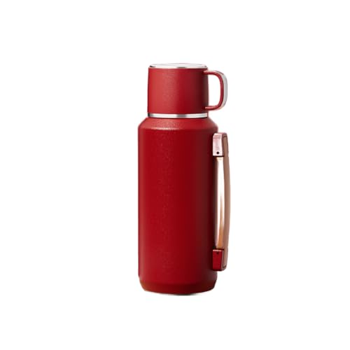 Simcat 800ml Thermoskanne Thermosflasche 316 Edelstahl, Edelstahl Trinkflasche (hält 24 Stunden), Thermobecher, Isolierbecher, Isolierflasche mit Becher,Separater Teekammer‌‌ (Rot, 800 ml) von Simcat