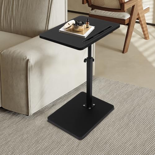 Simcat C-förmiger Beistelltisch, um 360 Grad drehbar, höhenverstellbarer Beistelltisch, Sofa-Armlehne, Snack-Beistelltisch für Bett oder Stuhl, mit Handy-Tablet-Schlitz (schwarz) von Simcat