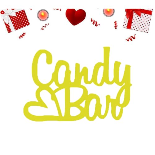 Candy Bar Deko, candy bar schild, candy bar zubehör, Dekoschriftzug Candybar Tisch Ornament für Hochzeiten, Geburtstage und sonstige Events (Gelb) von Simllyda