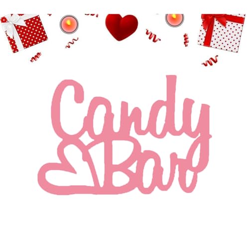 Candy Bar Deko, candy bar schild, candy bar zubehör, Dekoschriftzug Candybar Tisch Ornament für Hochzeiten, Geburtstage und sonstige Events (Rosa) von Simllyda
