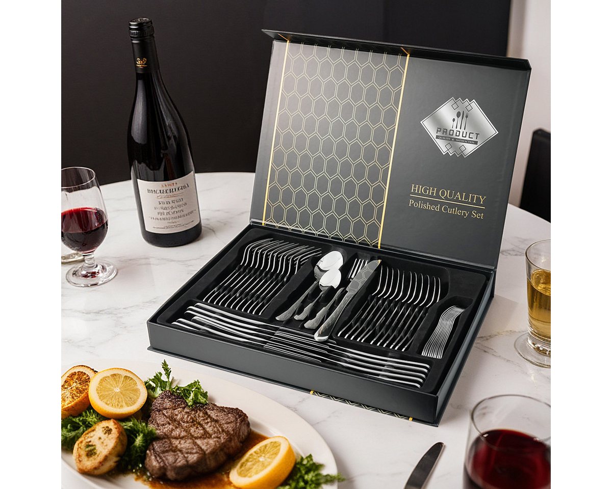 Simloveve Besteck-Set 48 teilig Besteck Set für 12 Personen, Besteckset mit Gehämmert Griff, Edelstahl, Essbesteck Set inkl Messer, Gabel, Löffel, Spülmaschinenfest, Rostfrei Simloveve Besteck-Set 48 teilig Besteck Set für 12 Personen, Besteckset mit Gehämmert Griff, Edelstahl, Essbesteck Set inkl Messer, Gabel, Löffel, Spülmaschinenfest, Rostfrei von Simloveve