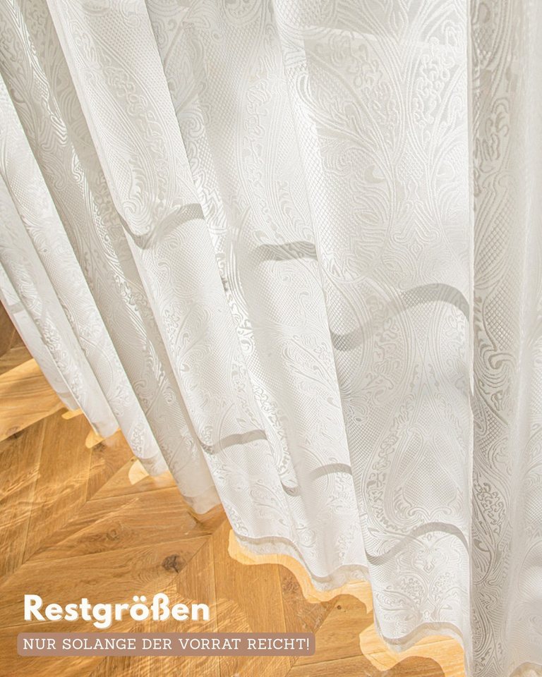 Simloveve Gardine Weiß Längsstreifen klassische Design 2er-Set Vorhänge (2 St), Ösen, halbtransparent, Polyester von Simloveve