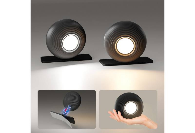 Simloveve LED Tischleuchte 2 IN 1 Tischlampe Kabellos, Wandleuchte, Touch-Dimmbare Tischleuchte, Beleuchtung, LED fest integriert, 2500K warmesLicht, 4500K Natürliches weißes Licht, 6500K kalter Weißes Licht, 3 Helligkeitsstufen, 360° drehbare, 5%-100% stufenlos dimmbar von Simloveve