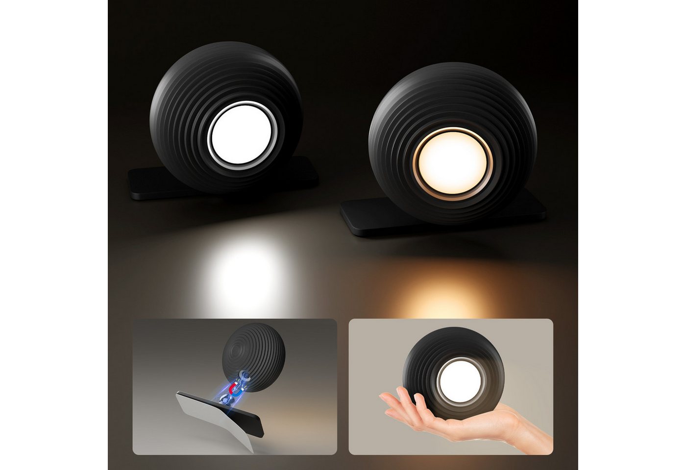 Simloveve LED Wandleuchte Akku Wandleuchte Innen, Kabellose Lampe, Nachttischlampe akku, LED fest integriert, 2500K warmesLicht, 4500K Natürliches Weißlicht, 6500K Kalter Weißlicht, 3 Helligkeitsstufen, 360° drehbare, 5%-100% stufenlos dimmbar Simloveve LED Wandleuchte Akku Wandleuchte Innen, Kabellose Lampe, Nachttischlampe akku, LED fest integriert, 2500K warmesLicht, 4500K Natürliches Weißlicht, 6500K Kalter Weißlicht, 3 Helligkeitsstufen, 360° drehbare, 5%-100% stufenlos dimmbar von Simloveve