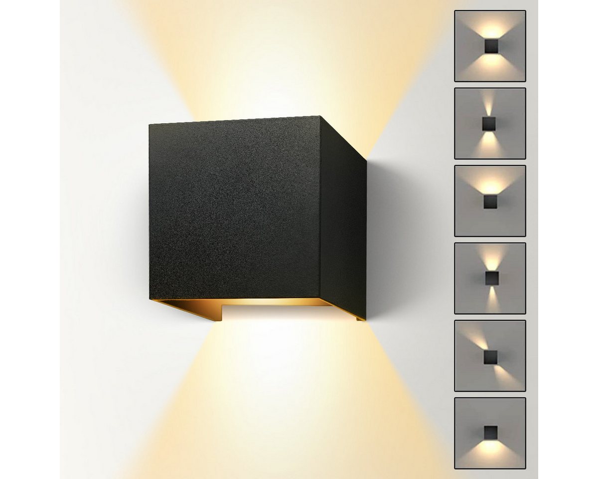 Simloveve LED Wandleuchte Wandleuchte 12W LED Wandlampe verstellbarer Wandstrahler, LED fest integriert, Warmweiß, Modern Square Lampe für Wohnzimmer Schlafzimmer BalkonTreppen Flur von Simloveve