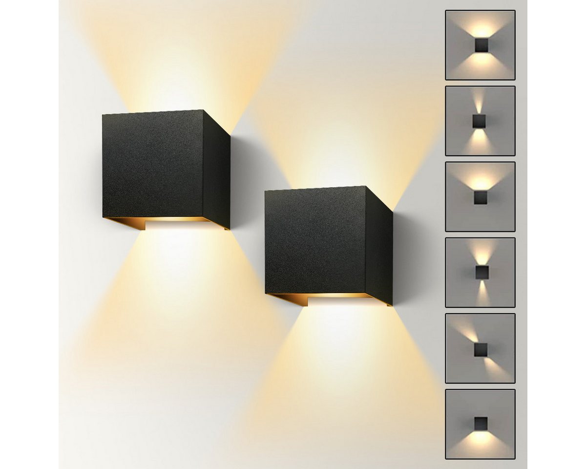 Simloveve LED Wandleuchte Wandleuchte 12W LED Wandlampe verstellbarer Wandstrahler, LED fest integriert, Warmweiß, Modern Square Lampe für Wohnzimmer Schlafzimmer BalkonTreppen Flur von Simloveve