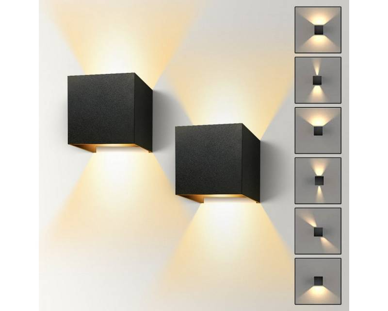 Simloveve LED Wandleuchte Wandleuchte 12W LED Wandlampe verstellbarer Wandstrahler, LED fest integriert, Warmweiß, Modern Square Lampe für Wohnzimmer Schlafzimmer BalkonTreppen Flur von Simloveve