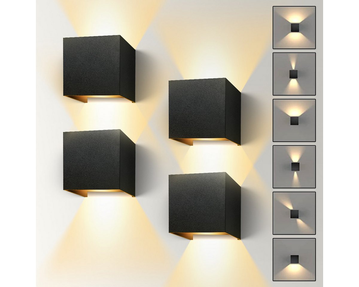 Simloveve LED Wandleuchte Wandleuchte 12W LED Wandlampe verstellbarer Wandstrahler, LED fest integriert, Warmweiß, Modern Square Lampe für Wohnzimmer Schlafzimmer BalkonTreppen Flur von Simloveve