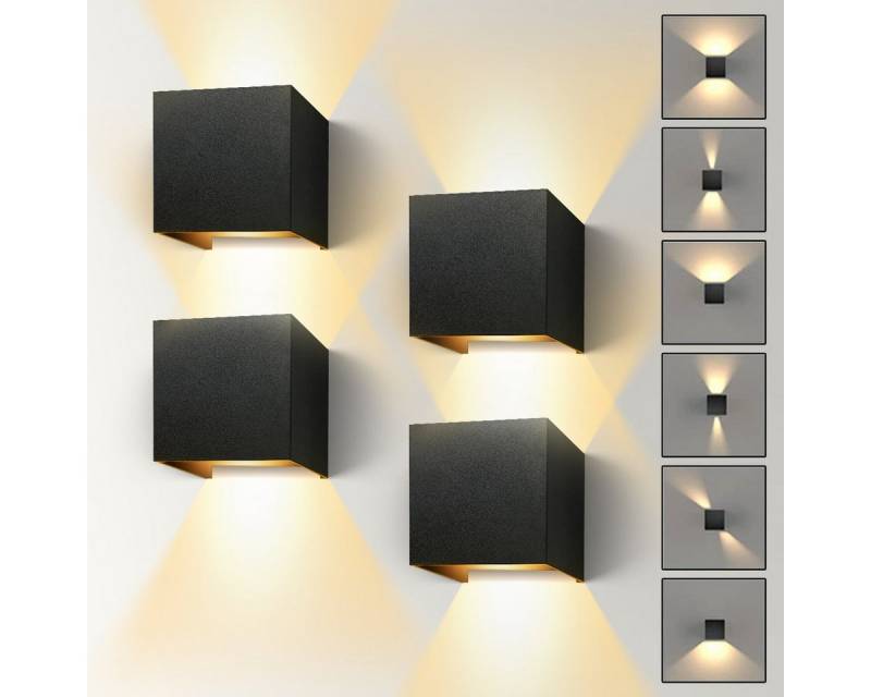 Simloveve LED Wandleuchte Wandleuchte 12W LED Wandlampe verstellbarer Wandstrahler, LED fest integriert, Warmweiß, Modern Square Lampe für Wohnzimmer Schlafzimmer BalkonTreppen Flur von Simloveve