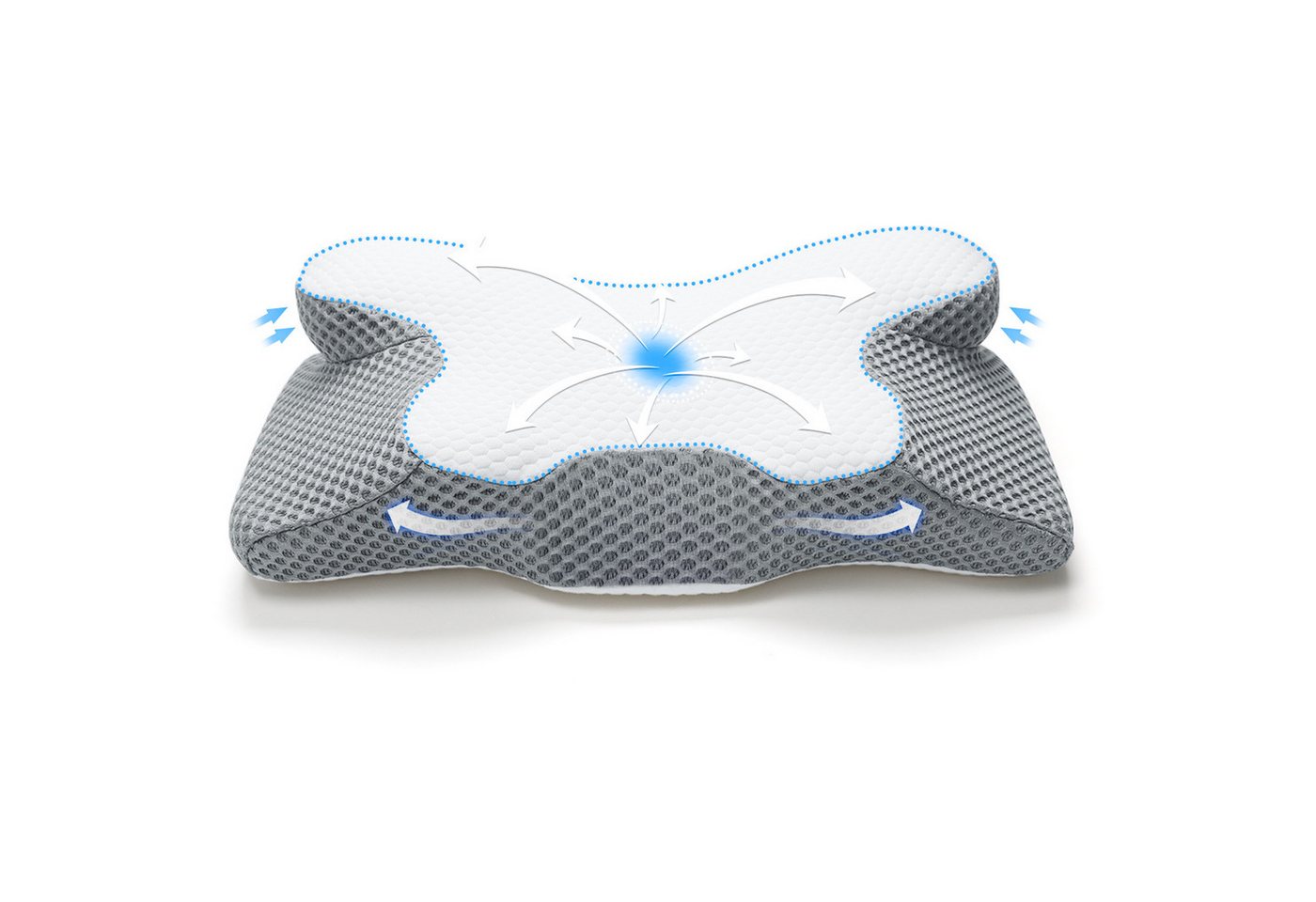 Simloveve Nackenstützkissen Seitenschläferkissen Orthopädisches Kissen Ergonomisches Kopfkissen, Füllung: Memory Foam, Rückenschläfer, Seitenschläfer, Bauchschläfer, Nackenstützkissen gegen Nackenschmerzen von Simloveve