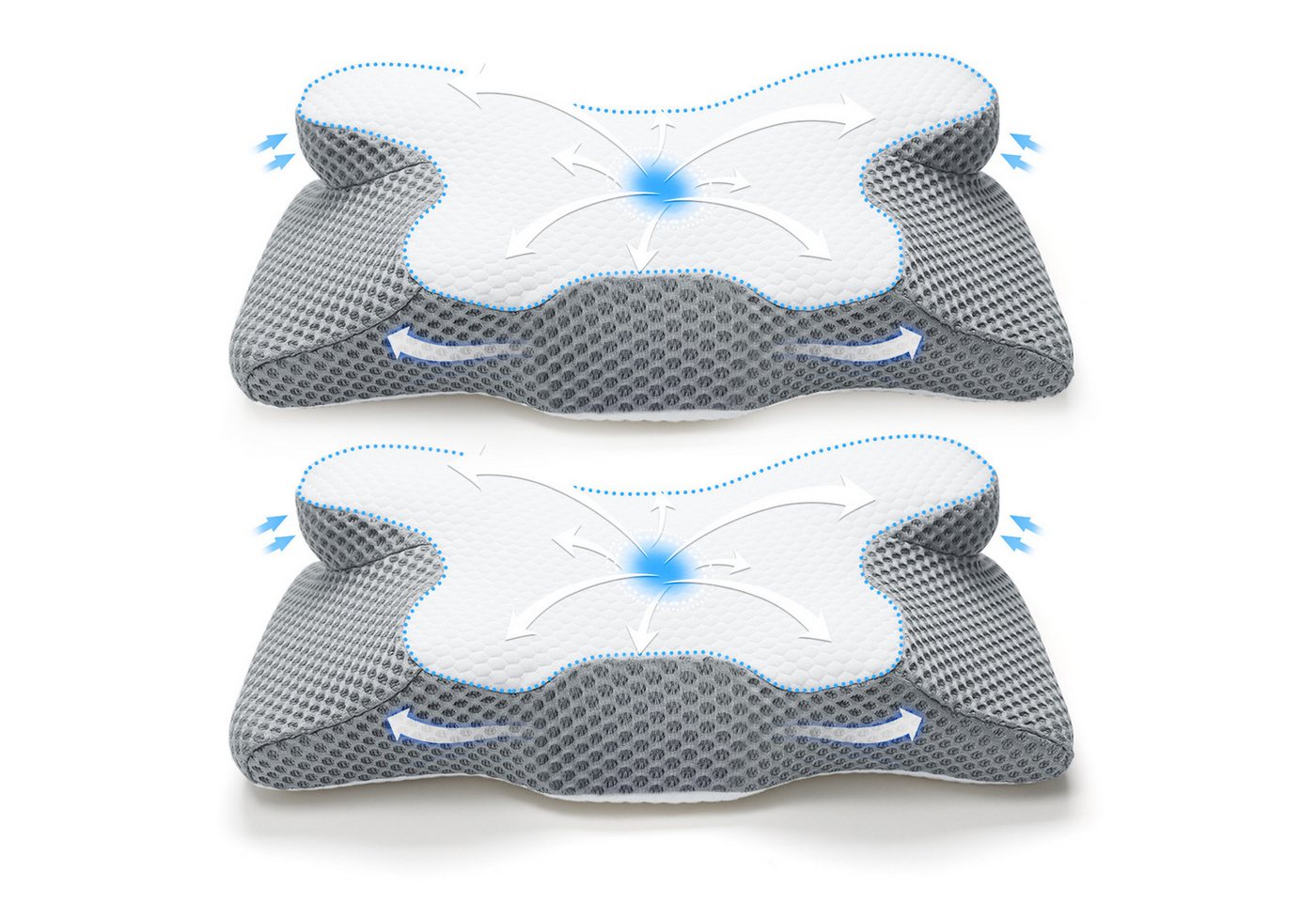 Simloveve Nackenstützkissen Seitenschläferkissen Orthopädisches Kissen Ergonomisches Kopfkissen, Füllung: Memory Foam, Rückenschläfer, Seitenschläfer, Bauchschläfer, Nackenstützkissen gegen Nackenschmerzen von Simloveve
