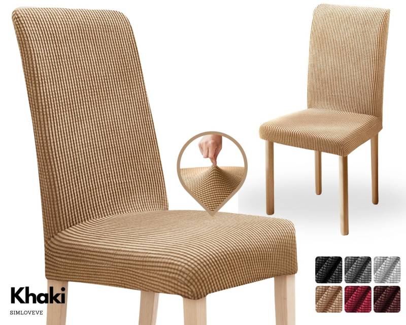 Simloveve Stuhlhusse Stretch Stuhlbezug Waschbar Schutz & Dekoration für Stühle, Esszimmerstuhl Bezüge ideal für Zuhause, Party & Restaurant von Simloveve