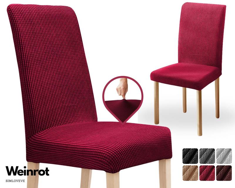 Simloveve Stuhlhusse Stretch Stuhlbezug Waschbar Schutz & Dekoration für Stühle, Esszimmerstuhl Bezüge ideal für Zuhause, Party & Restaurant von Simloveve
