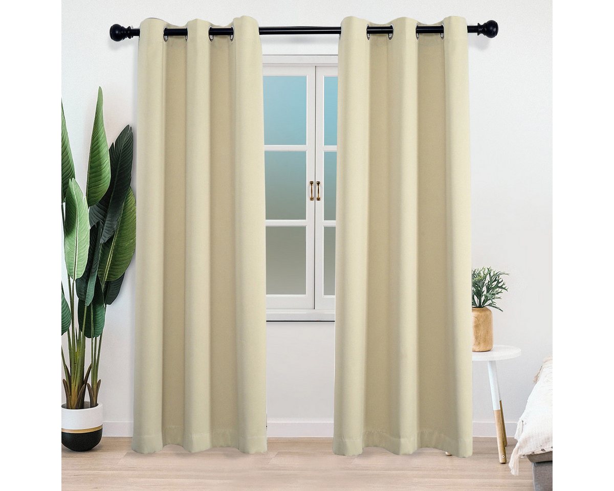 Simloveve Verdunkelungsvorhang 2er-Set Gardinen Blickdichte Thermo Vorhang 260g/m² (2 St), Ösen, blickdicht, Polyester, Kälteschutz Warm Abdunkelnd, einfarbig, verschiedene Größen von Simloveve