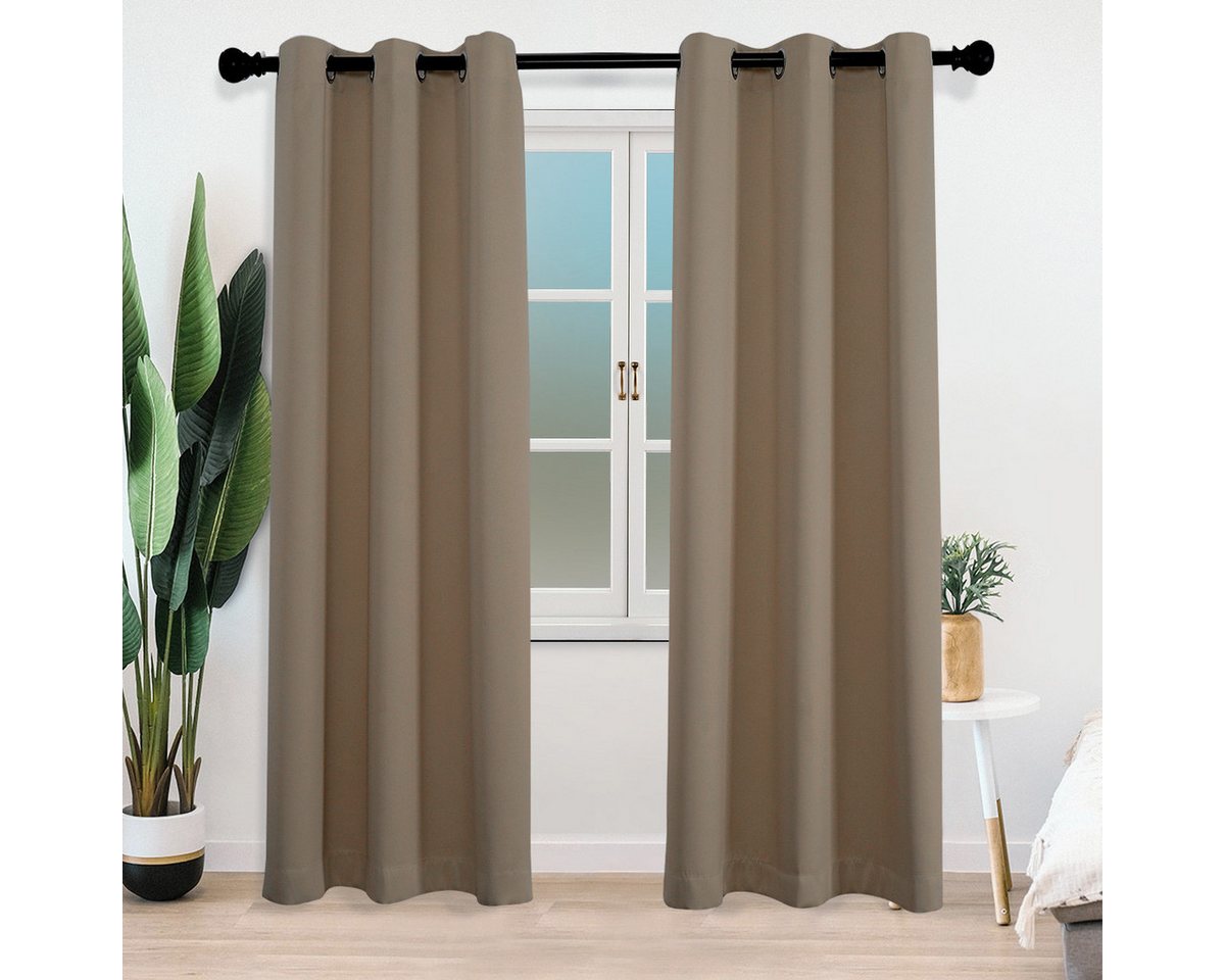 Simloveve Verdunkelungsvorhang 2er-Set Gardinen Blickdichte Thermo Vorhang 260g/m² (2 St), Ösen, blickdicht, Polyester, Kälteschutz Warm Abdunkelnd, einfarbig, verschiedene Größen von Simloveve