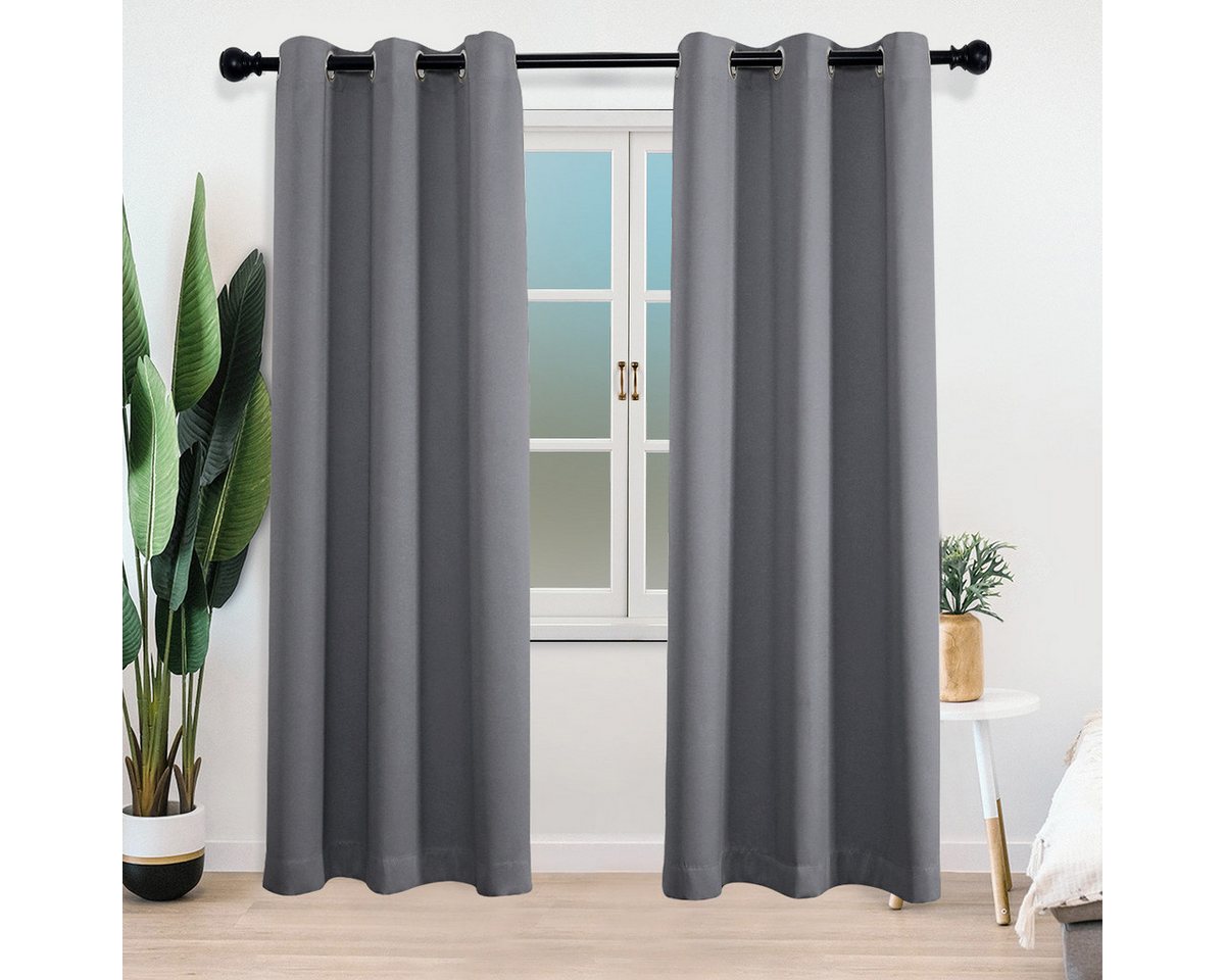 Simloveve Verdunkelungsvorhang 2er-Set Gardinen Blickdichte Thermo Vorhang 260g/m² (2 St), Ösen, blickdicht, Polyester, Kälteschutz Warm Abdunkelnd, einfarbig, verschiedene Größen von Simloveve