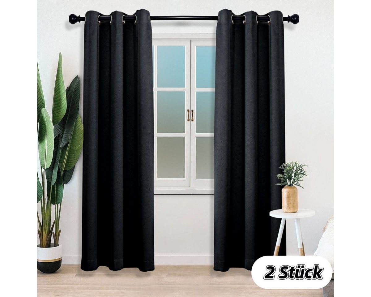 Simloveve Vorhang Gardinen Wohnzimmer Lärmschutz Thermogardine Super Dicke, blickdicht, Polyester, 2er-Set, einfarbig, modern, pflegeleichte Mikrofaser 260g/m² Simloveve Vorhang Gardinen Wohnzimmer Lärmschutz Thermogardine Super Dicke, blickdicht, Polyester, 2er-Set, einfarbig, modern, pflegeleichte Mikrofaser 260g/m² von Simloveve