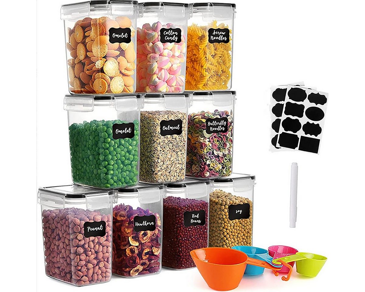 Simloveve Vorratsdose 10-15x Vorratsdosen Set Frischhaltedose Vorratsgläser, Polyprophylen (PP), (10-tlg), 10-tlg Küche Organizer mit Deckel von Simloveve