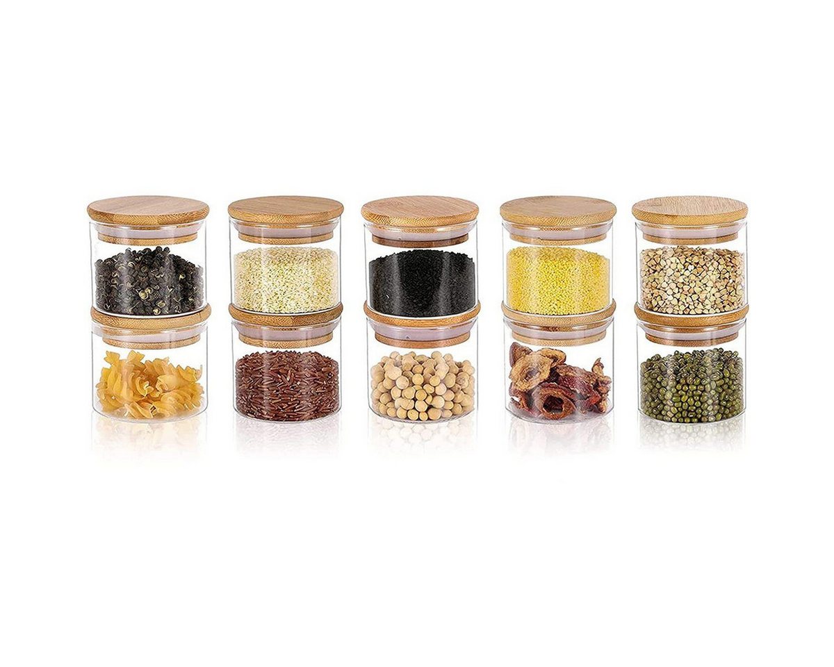 Simloveve Vorratsglas, (10-tlg., 250ml), Kaffee Vorratsdosen, Gewürzgläser, Gewürzbehälter von Simloveve
