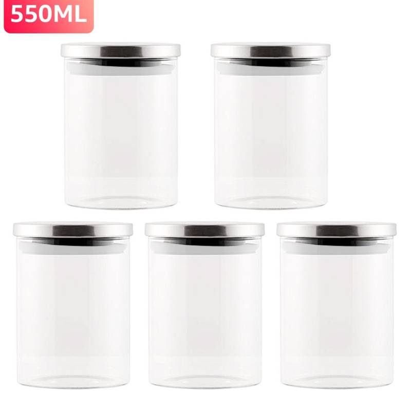 Simloveve Vorratsglas, Glas, (5-tlg), 5er set Vorratsgläser mit Deckel, Optional Größe von Simloveve