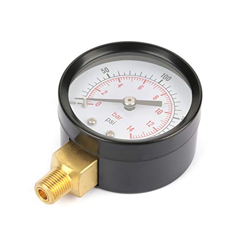 Manometer, 0-200psi 0-14bar Manometer Manometer für Wasser Luft Öl Zifferblatt Instrument Basis Eintrag NPT 1/8" von Simlugn