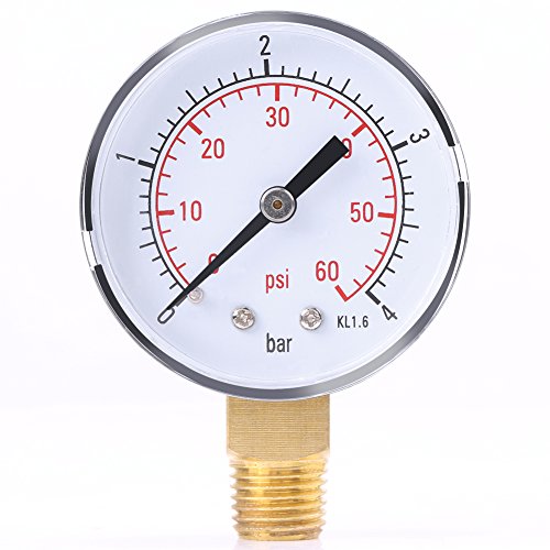 Manometer, Mini-Manometer für Kraftstoff, Luft, Öl oder Wasser 0-4bar / 0-60psi NPT von Simlugn