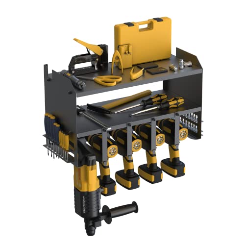Simmpatuu Werkzeugspeicher,Aufbewahrung von Elektrowerkzeugen-Organizer,Wandmontage Garage Werkzeugregal,Werkzeughalter aus Metall,Werkzeugaufbewahrung und Organisation von Simmpatuu