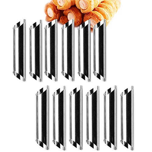 Cannoli Tube Stainless Steel 12pcs Baking Tool Cannoli Moulds for Pancakes, Cream Horn Mould, Screws, Solenoid Anode, Spiral, Cake Horn, Bread, Baking Mould, Cannoli Tube von SIMUER