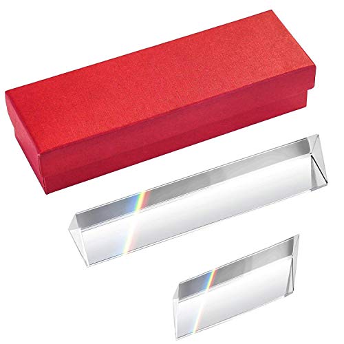 SIMUER 2 Pack Kristall Optisches Glas Dreieckiger Prismen-Refraktor Kristallprisma zum Unterrichten von Lichtspektrum Physik, Licht Prisma Kristall, Glas Prisma Fotografie 2", 3"… von Simmpu