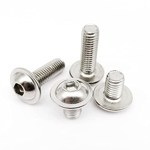 M2 M2.5 M3 M4 M5 M6 M8 M10 ISO7380.2 304 A2 Stainless Steel Hex Hexagon Socket Round Button Head with Washer Collar Bolt Screw (Color : 14mm, Size : 10pcs M4) von SimoLL