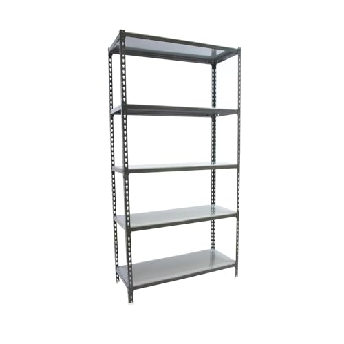 Simon Rack Simonclick Metallregal, 1800 x 800 x 400 mm, 5 Höhen, Metall-Tablett, 180 kg Biegepunkt, Lagerregal, Anthrazit/Galve von Simon Rack