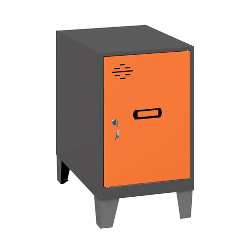 Simon Rack Simonlocker Kommode, klein, 575 x 400 x 500 mm, Amario aus Metall, mit Schlüssel, Anthrazit/Orange Simon Rack Simonlocker Kommode, klein, 575 x 400 x 500 mm, Amario aus Metall, mit Schlüssel, Anthrazit/Orange von Simon Rack