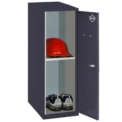 Simon Rack Simonlocker Kommode, klein, 915 x 400 x 500 mm, Amario aus Metall, mit Schlüssel, Anthrazit von Simon Rack