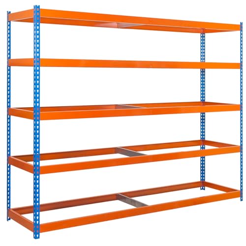 SimonRack 32 Metallregal, 5 Höhen, ohne Tabletts, Tragkraft 2000 kg, Blau/Orange, 2000 x 1800 x 450 cm von Simon Rack