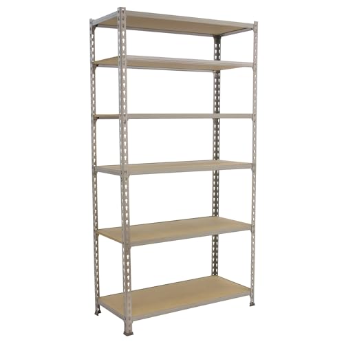 SimonRack Schwerlastregal, Lagerregal, 250x100x50 cm, Metallregal, Kellerregal, Biegestelle 150 kg, 6 Holzfachböden, Verzinkt/Holz - Maderclick SimonRack Schwerlastregal, Lagerregal, 250x100x50 cm, Metallregal, Kellerregal, Biegestelle 150 kg, 6 Holzfachböden, Verzinkt/Holz - Maderclick von Simon Rack