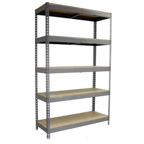 Simonrack – Metallregal mit 5 Ebenen – 2500 x 1200 x 450 mm – Simonforte-Set – Chipaboard – Grau – Holz von Simon Rack